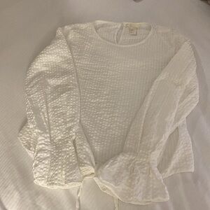 H&M White Textured Long Sleeve Top 10